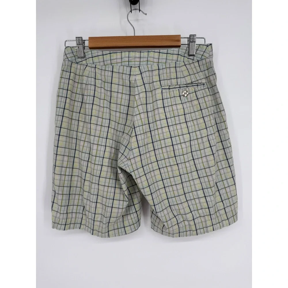 Sport Haley Women's Sz‎ 6 Plaid Bermuda Shorts Green Blue Multi Color Flat Front